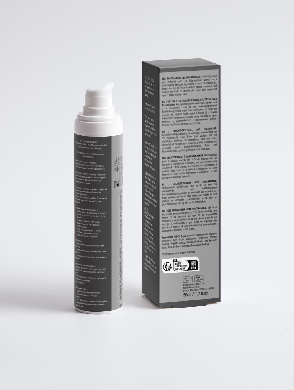 03 CODE HYDRA - Gel Hydratant visage homme à la Niacinamide & Ginkgo